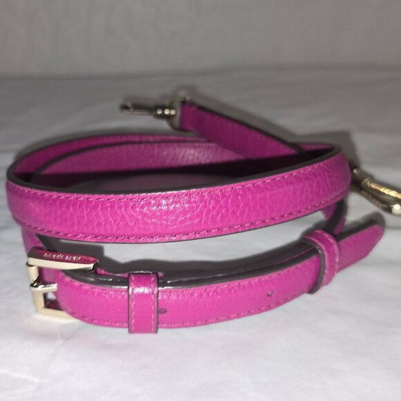 Kate Spade Fuschia Grain Leather Adjustable REPLACEMENT STRAP ONLY / Gold - Picture 1 of 2